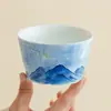 Taza de Té de Cerámica con Patrón de Nube Azul, Taza Individual de Gama Alta para Uso Doméstico, Taza de Maestro, Recipiente de Té Estilo Chino