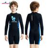 Traje de buceo para niños de 2,5 mm, manga larga, cálido, pantalones cortos de surf y esnórquel resistentes al frío.