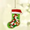 Caja de Regalo de Navidad Acrílico Colgante Plano 2D Árbol de Navidad Adorno de Decoración Festiva Fuente Mayorista