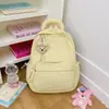 Mochila fofa de cor fufu leite em pó macia, baixa saturação, rosa, refrescante, rejuvenescedora, doce, para viagem, mochila pequena