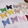 Parche de Bordado de Mariposa Multicolor de Doble Capa Tridimensional con Cola Larga para Ropa al por Mayor Accesorios de Vestir Piezas de Decoración de Bordado de Mariposa de Encaje