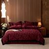 Manta Retro Acolchada Tipo 60 Piezas Otoño e Invierno Engrosada Cubierta de Cama Doble Capa Hilo Juego de Cuatro Piezas Algodón Puro Gasa Hilo Teñido Jacquard Ropa de Cama 4