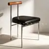 Sillas de Comedor Transfronterizas, Muebles de Restaurante de Moda, Taburetes de Panel de Metal de Hierro Estilo Vintage, Sillas Simples con Funda Suave