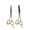 Tesoura de Cabeleireiro Dourada de 6 Polegadas (17cm), Tesoura de Corte de Cabelo, Tesoura Reta, Tesoura de Franja, Tesoura Desbaste, Fabricante Transfronteiriço Atacadista