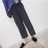 Pantalones plisados de gasa fina de pierna ancha talla grande pantalones acampanados falda mujer de cintura alta pantalones casuales sueltos pantalones capri con volantes