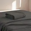 Juego de sábanas simple para todas las estaciones, una sola pieza para dormitorio estudiantil, juego de tres piezas de funda de edredón y fundas de almohada lavadas de color liso para uso en la cama