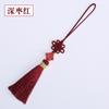 Longjie novo cinábrio seis-orelha longo nó marcador telefone móvel U pingente de disco mão-tecido pequeno nó chinês fábrica atacado