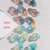 Corazón de Azúcar Bicolor 2.5 Agujero Recto Corazón de Melocotón Facetado Cuentas para Cadena de Teléfono Móvil Llavero Accesorios DIY