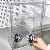 Caixa de armazenamento de mesa, organizador de gaveta, pequeno armário para organizar e exibir itens, plástico acrílico transparente, à prova de poeira, grande capacidade, adequado para armazenar figuras e outros itens pequenos
