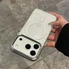 Adecuado para Funda de Teléfono Móvil Iphone17Promax, Funda Protectora Magnética de PC Transparente Simple con Patrón de Olas para Apple 16