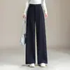 Pantalones de pierna ancha de moda para mujer, nuevo modelo otoño 2026, de cintura alta, con caída, pantalones rectos holgados, elegantes y versátiles, pantalones casuales largos hasta el suelo