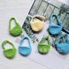 Bolsa Mini de Ponto Bolsa Transversal Feita à Mão Gancho de Mão Bolsa de Lã DIY Acessórios de Joia Bolsa com Pingente de Boneca