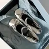 Zapatos para Mujer de Estilo Nuevo, Antideslizantes, Suela Suave, Cómodos, Piel de Vaca Suave, Punta Redonda Dorada, Zapatos de Moda, Zapatos de Tacón Bajo para Mujer, Piel Genuina