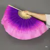 Dança Clássica Roxo Púrpura Gradiente Cor Dupla Face Alongado Ventilador de Dança Performance Yangko Estilo Chinês Ventilador de Dança Clássica