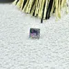 Brincos de tarraxa de titânio G23 com zircônia quadrada de quatro garras cabeça F-136 titânio Super Flash 5A rosca acessórios para piercing de lábio