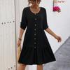 Novo Outono e Inverno 2024 Ebay Amazon Mais Vendido Vestido Tricotado com Decote em V e Fivela