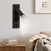 Luminária de Cabeceira para Quarto de Luxo Leve Lâmpada de Leitura LED Lâmpada de Parede Simples Nórdica Lâmpada de Parede Embutida para Hotel