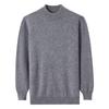 Suéter de malha de manga comprida, meia gola alta, pronto para vestir, liso, casual, de negócios, de cashmere completo, novo