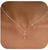 Exquisito Collar de Cruz Europeo y Americano Transfronterizo para Mujer Chapado en Oro de 14K Moda en Capas Colgante de Alta Gama