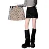 Falda Gruesa de Lana con Lentejuelas Pesadas para Mujer, Otoño/Invierno 2025 Nueva Falda Corta Bodycon de Línea A Sexy Adelgazante de Cintura Alta