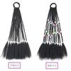 Peluca de Cola de Caballo para Niñas Dulce Cool Cuentas Coloridas Frijoles Trenza de Tres Cabos Cola de Caballo Alta Accesorios para el Cabello Lindo Estilo Princesa