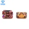 Zirconia Cúbica Rectangular Biselada al por Mayor Piedra Desnuda Cara de Anillo Flor Rectangular Biselada Zirconia de Colores
