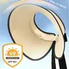 Chapéu de Palha com Proteção Solar, Proteção UV de Verão, Chapéu de Praia de Aba Larga com Topo Aberto, Chapéu de Moda Respirável para Proteção Solar Feminina em Viagens ao Ar Livre