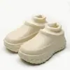 Pantuflas de Algodón de Invierno para Hombre con Borrego Engrosado, Zuecos Cálidos con Suela de Neumático, Impermeables, Antideslizantes, Ultracómodos, Zapatos de Algodón que Aumentan la Altura