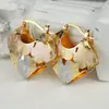 Pendientes Populares de Metal Calado Cao Shi Shein para Mujer, Diseño Triangular Multicolor de Rosa, Estilo Elegante Chic