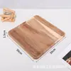 Bandeja de Madera de Acacia con Nudos Plato Japonés de Madera para Merienda de la Tarde, Pastel, Redondo, Plato para Taza de Té Doméstica, Plato de Cena