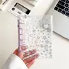 A7 Fivela em formato de coração estrela a laser PVC transparente colorido álbum de fotos de ídolos de folhas soltas e livro de cartões de adesivos