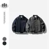 Davic Jaqueta Baseball de Lã e Algodão Estilo Retro Americano Preppy de Inverno para Estudantes Masculinos e Femininos Gola Reversível Roupa de Fora My030