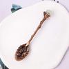 Cuchara de Piedra de Cristal Natural Cuchara para Helado Café Postre Cuchara de Cobre Regalo Creativo Tallada Mango Largo Cuchara para Mezclar Venta al por Mayor