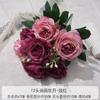 Simulación transfronteriza de 12 cabezas, pintura al óleo de peonía, estilo coreano, flor artificial de peonía, decoración de ramo de rosas para boda en casa.