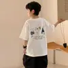 Roupas Infantis Camiseta de Manga Curta para Meninos Roupa de Verão 2026 Nova Estilo de Verão Infantil Camisetas de Algodão Puro para Crianças de Tamanho Médio e Grande Tendências