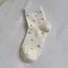 Calcetines Florales Dulces para Mujer, Malla Fina Transpirable Anti-Olor para Primavera y Verano, Calcetines Holgados, Estilo Ballet Japonés, Sin Costuras, a Media Pantorrilla