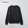 Ropa Masculina Apo Suéteres Transfronterizos para Hombres y Mujeres, Otoño e Invierno, Gama Alta, Versátil, Cuello Redondo, Color Sólido, Capa Base, Tejido de Punto de Manga Larga.