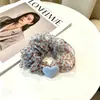 Goma de pelo scrunchie vintage versátil extragrande para adultos, elegante scrunchie floral para coleta
