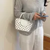 Bolsa de bolinho minimalista de poá de nicho estilo coreano para mulheres, nova bolsa de mão pequena da moda 2026 com sensação de alta qualidade, bolsa de ombro e transversal