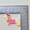Nova Cor Cão Dachshund Acessórios Acrílicos DIY Material Feito à Mão Adorno de Cabeça Capa de Celular Patch Furo Decoração de Sapatos