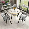 Mesa y Sillas Sencillas para Recepción Negociación Combinación Mesa de Comedor para Apartamento Pequeño Mesa Redonda Pequeña para Balcón Cafetería Tienda de Té con Leche Ocio