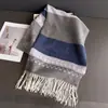 Moda Outono e Inverno Estilo Britânico Color-Blocked Xadrez Cachecol Quente Xale Versátil para o Dia a Dia Cachecol com Franjas para Casal Falso Cashmere