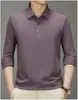 Camisa polo de seda de hielo manga corta para hombre 2024 nueva simple combinable camiseta de color liso con aberturas a los lados camiseta de secado rápido