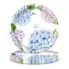Decoraciones de Fiesta de Cumpleaños con Tema de Hortensia Azul Primavera Platos de Papel y Servilletas Vajilla Set de Fiesta