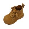 Botas de Moda para Niños y Niñas Otoño e Invierno 2025 Suela Suave Antideslizante Botines Cortos para Bebés de Guardería Zapatos Nuevos de Piel