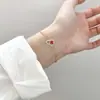 Pulsera de Plata S925 Nalan con un Diseño Moderno y Sencillo, Presentando un Diamante Rojo Rosado y un Diseño de Calabaza Hueca, Joyería S8499
