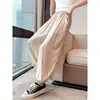 2026 Pantalones de Verano Nuevos Estilo Coreano para Niñas Secado Rápido Seda de Hielo Transpirables Color Sólido Casual Versátiles de Pierna Ancha