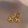 Aretes del Zodiaco Hielo Triturado Dorados para Mujer, Nuevo Modelo Popular 2026, Accesorios para Orejas Estilo Fresco