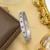 Pulseira para Mulheres Aço Titânio Europeia e Americana Não Desbota Cobre Cravejado Zircônio Pulseira Nicho Moda High-End Atacado Joias de Mão