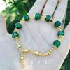 Pulseira Banhada a Ouro Cabochão de Pedra Olho de Gato Crisóprasa Pulseira Passepartout Acessórios Femininos Pulseira Ajustável Drop Shipping